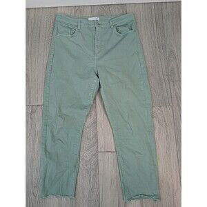 LOFT‎ Modern Skinny Crop Cut Off Jeans Size 10 Light Green